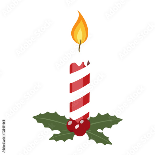 Christmas Candle Sketch Celebration Decoration Winter Event Festival of X-Mas
