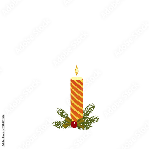 Christmas Candle Sketch Celebration Decoration Winter Event Festival of X-Mas
