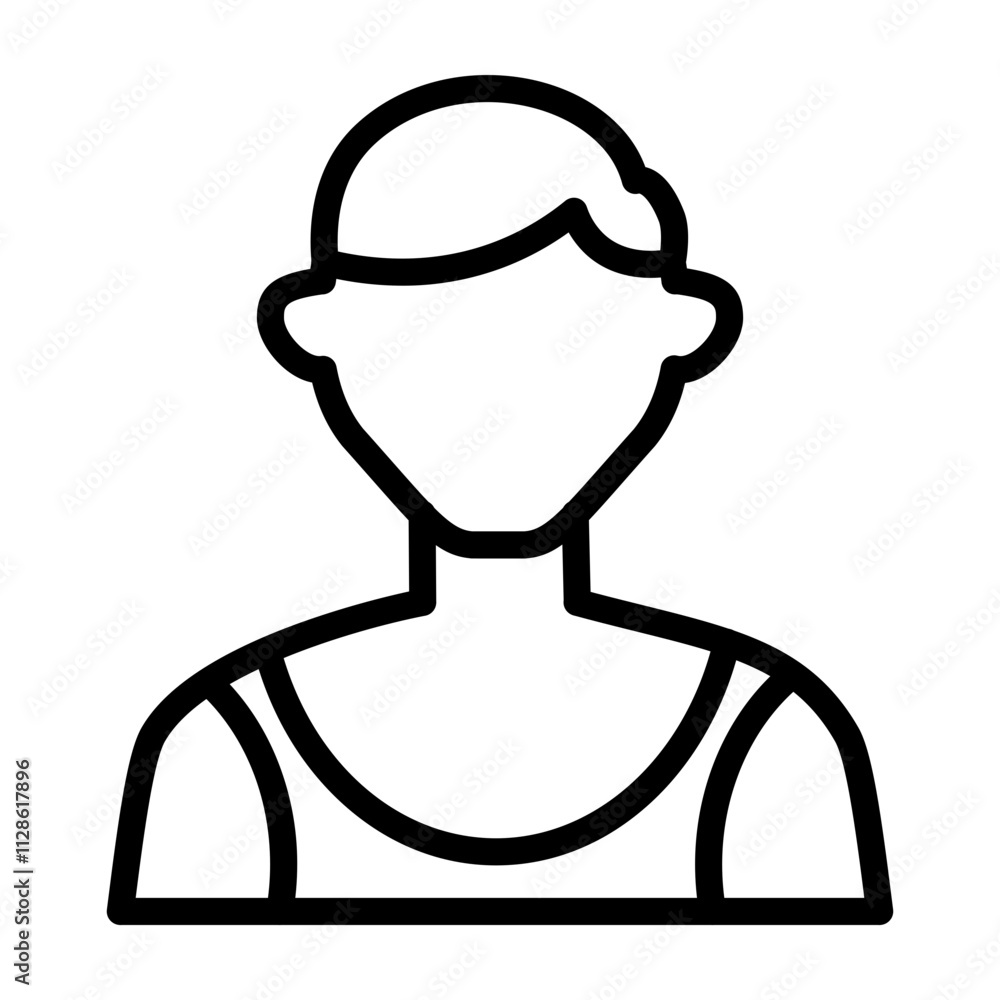 Athlete Vector Line Icon Design Athlete Vector Line Icon Design