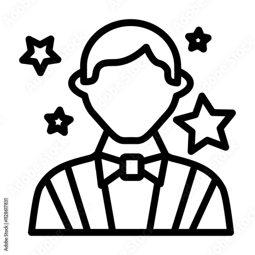 Showman Vector Line Icon Design