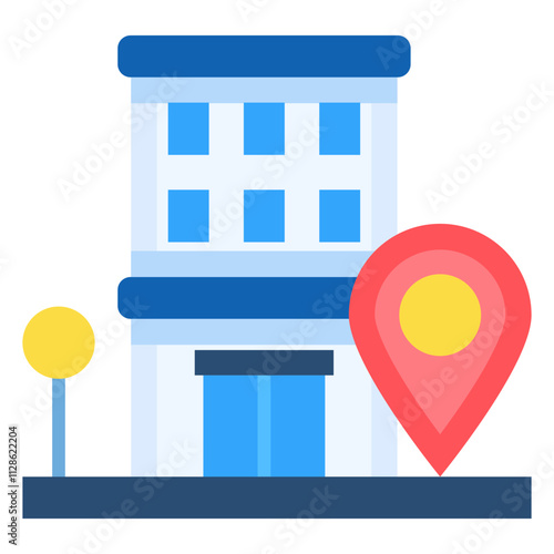 Office location Flat Color Icon
