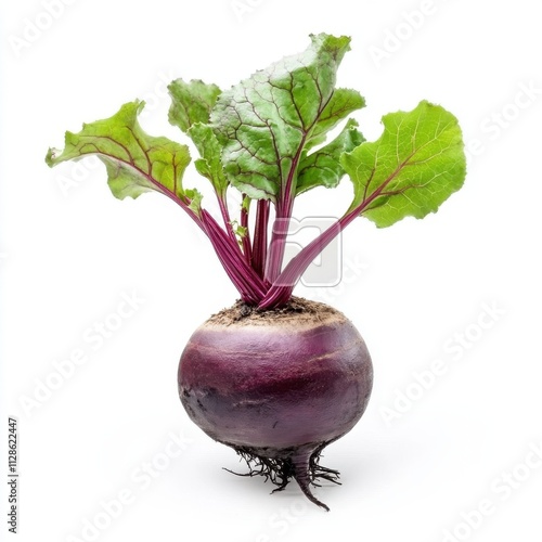 Beetroot with leaves isolated on white background