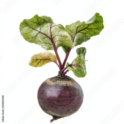 Beetroot with leaves isolated on white background