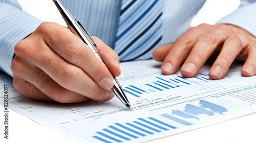 Businessman Analyzing Financial Charts