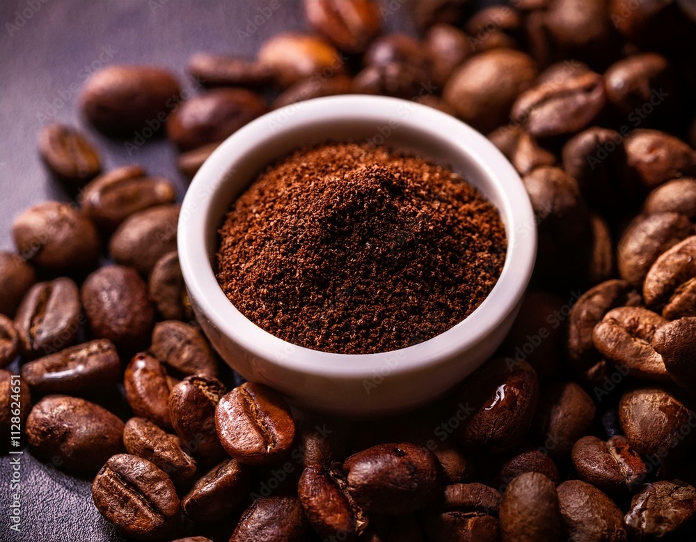 Coffee Splash with Coffee Beans Isolated on White Background Coffee Splash with Coffee Beans Isolated on White Background