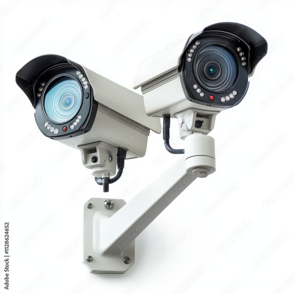 CCTV cameras isolated on white background --style raw CCTV cameras isolated on white background --style raw