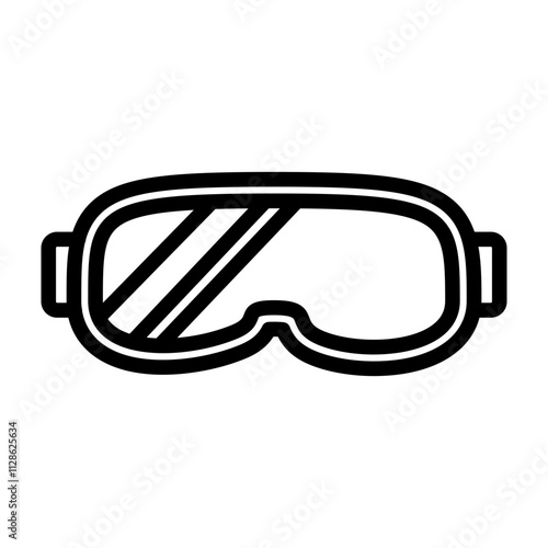 Ski Googles Vector Line Icon Design