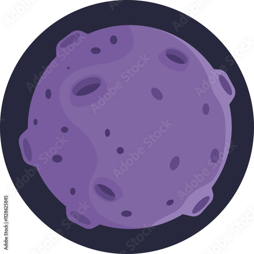 A simplified, stylized image of a rugged asteroid drifting through the vast expanse of space.