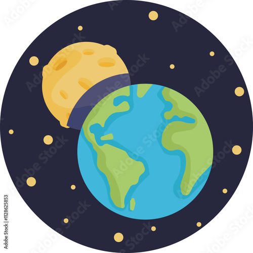 An icon showing the moon in multiple stages, representing the natural cycle of waxing and waning as it orbits the Earth.