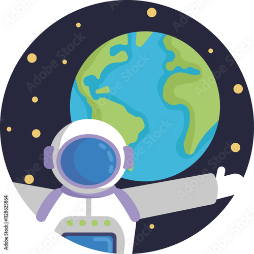 An astronaut standing proudly in their suit, symbolizing the spirit of discovery and adventure.