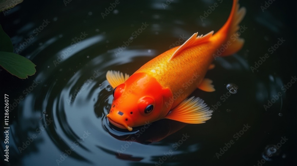 Glowing Koi Fish in Pond