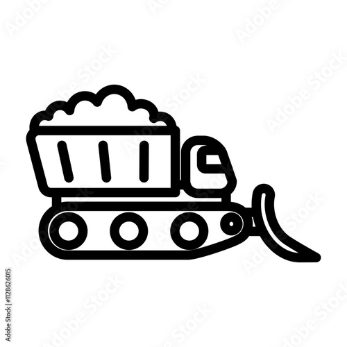 Snowplow Vector Line Icon Design