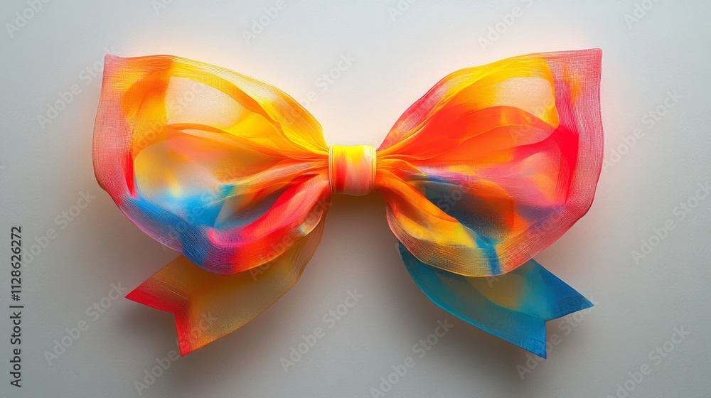 Colorful Sheer Fabric Bow Abstract Art Design Colorful Sheer Fabric Bow Abstract Art Design