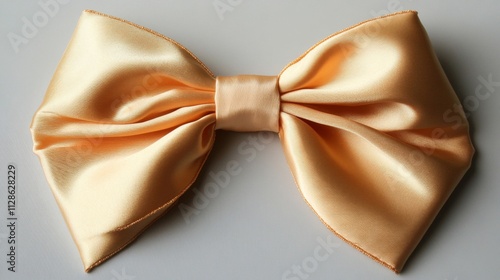 A large golden satin bow crafted with elegance