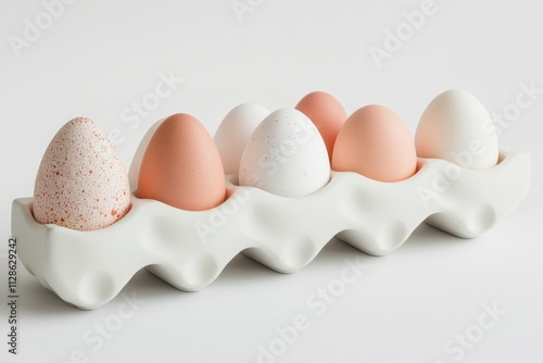 egg tray isolated on white background photo