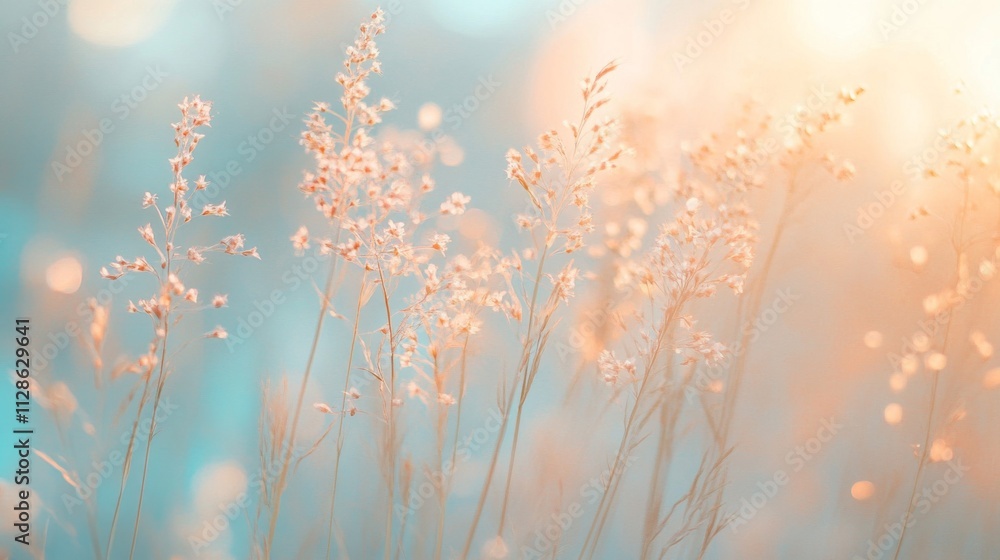 Delicate Wildflowers Bask In Soft Sunlight Delicate Wildflowers Bask In Soft Sunlight
