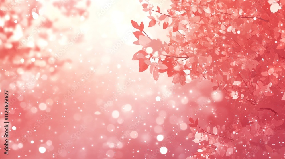 Pink leaves and bokeh create a dreamy autumn scene Pink leaves and bokeh create a dreamy autumn scene