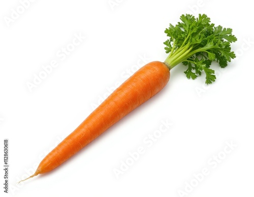 Fresh Carrot with Greens, Isolated
 photo