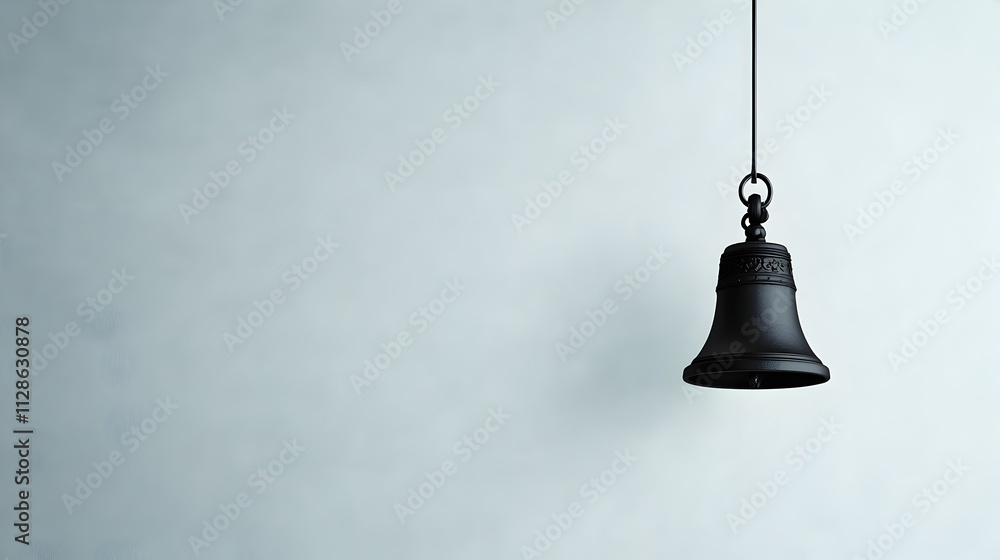 Obraz premium A minimalist image of a temple bell from Buddhism, symbolizing peace and serenity. Buddhist temple bell design.