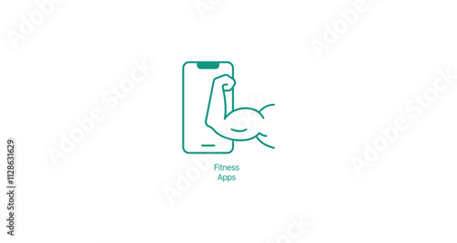Fitness App Icon - Vector Illustration for Mobile Health Tracking and Exercise Guidance