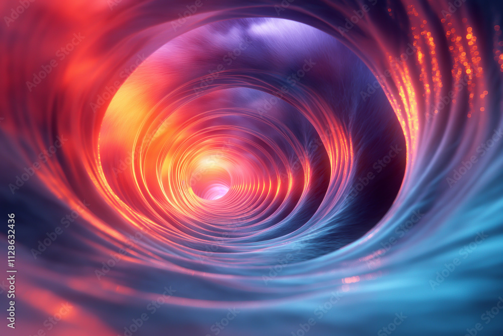 Background image of dizzying circle lines, neon lights Background image of dizzying circle lines, neon lights