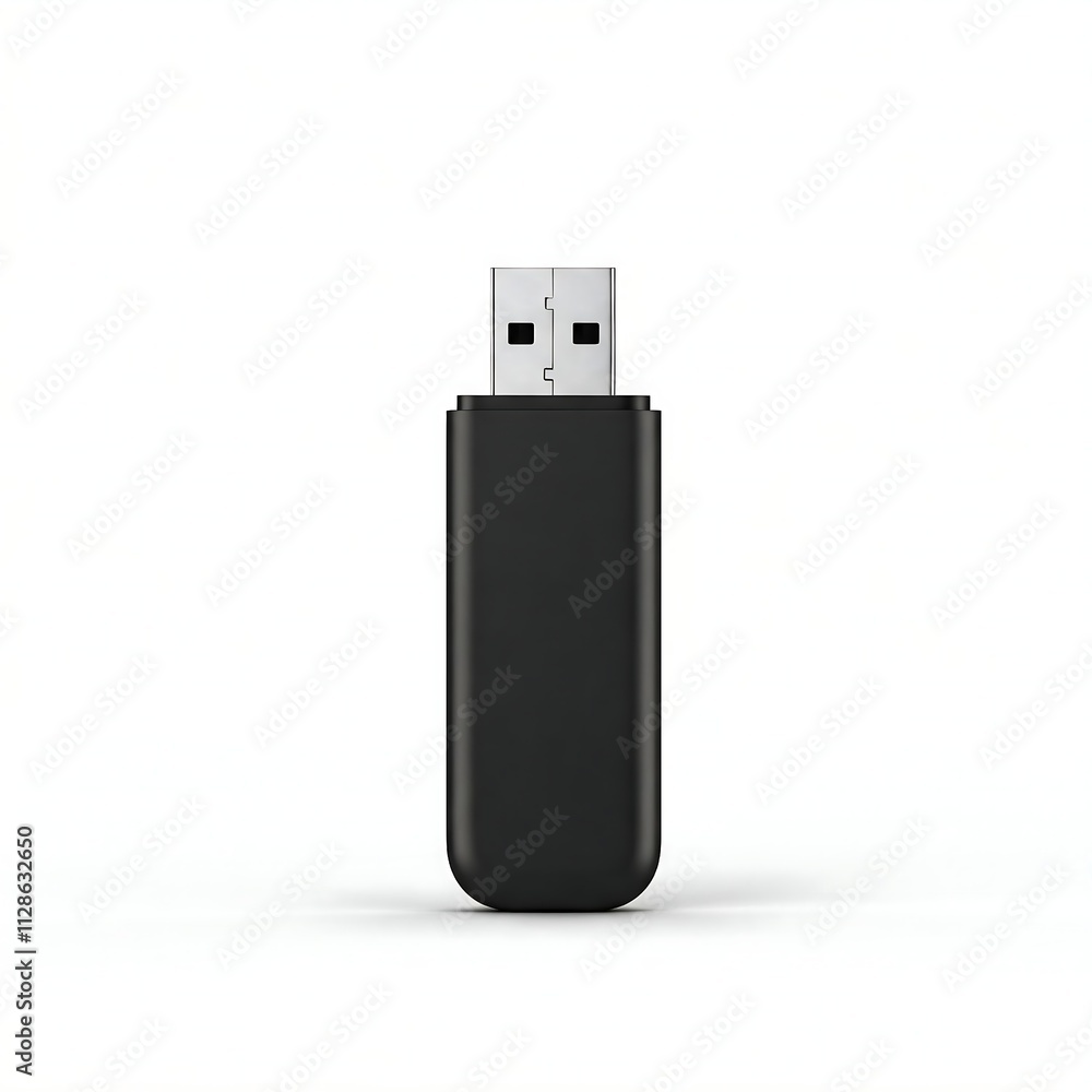Black USB flash drive isolated on white background Black USB flash drive isolated on white background