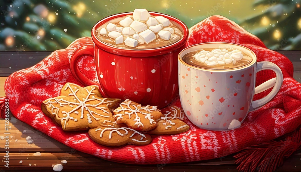 クリスマスの夜 ホットココアとクッキー クリスマスの夜 ホットココアとクッキー