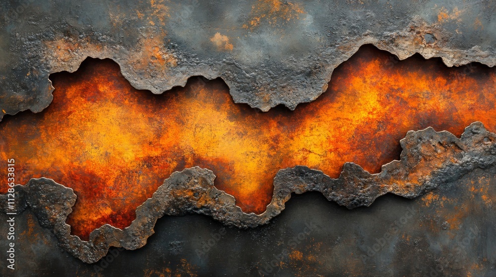Rusted Metal Texture Showing Orange Inner Layer Rusted Metal Texture Showing Orange Inner Layer