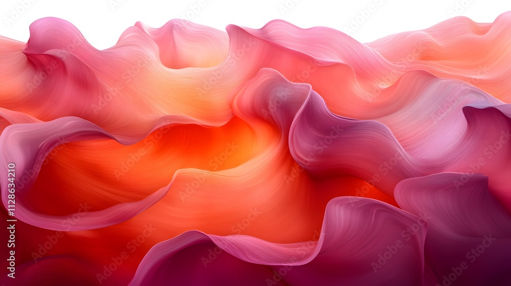 Obraz premium Abstract pink, orange, and red wave pattern.