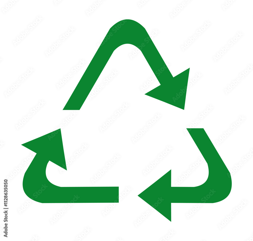 illustration of a green triangular arrow or recycle. illustration of a green triangular arrow or recycle.