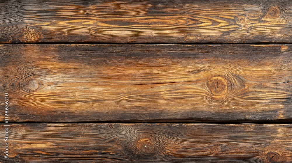Naklejka premium Weathered Brown Wooden Planks Horizontal Texture