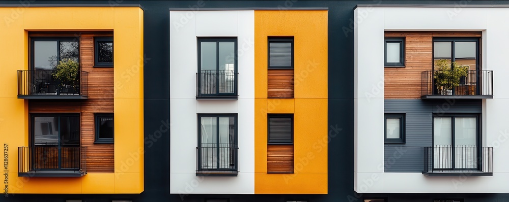 Obraz premium Innovative contemporary row houses unique urban design showcase