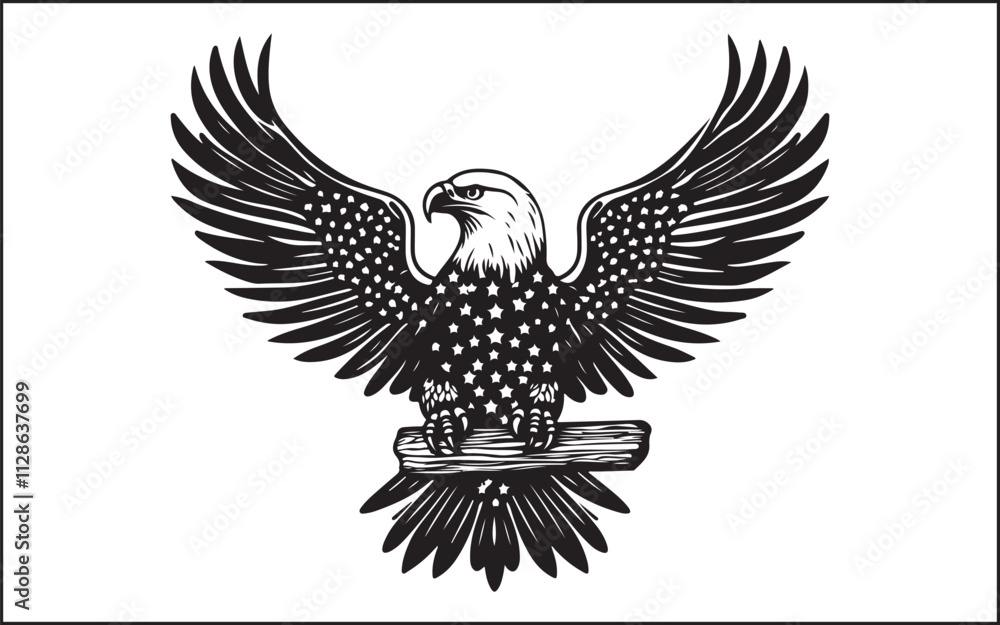 Fototapeta premium eagle with wings silhouette