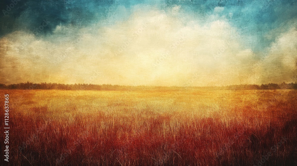 Serene Golden Field Under a Cloudy Sky Serene Golden Field Under a Cloudy Sky