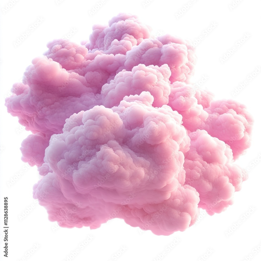 Pink clouds isolated on white background Pink clouds isolated on white background