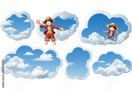  luffy cloud frame   photo