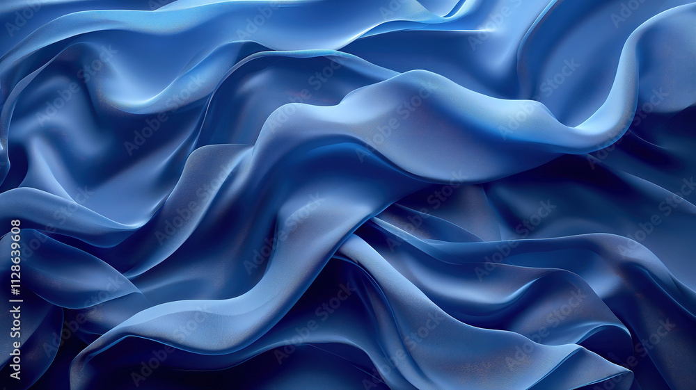 Levitating textile layers on an abstract blue background for fashion Levitating textile layers on an abstract blue background for fashion
