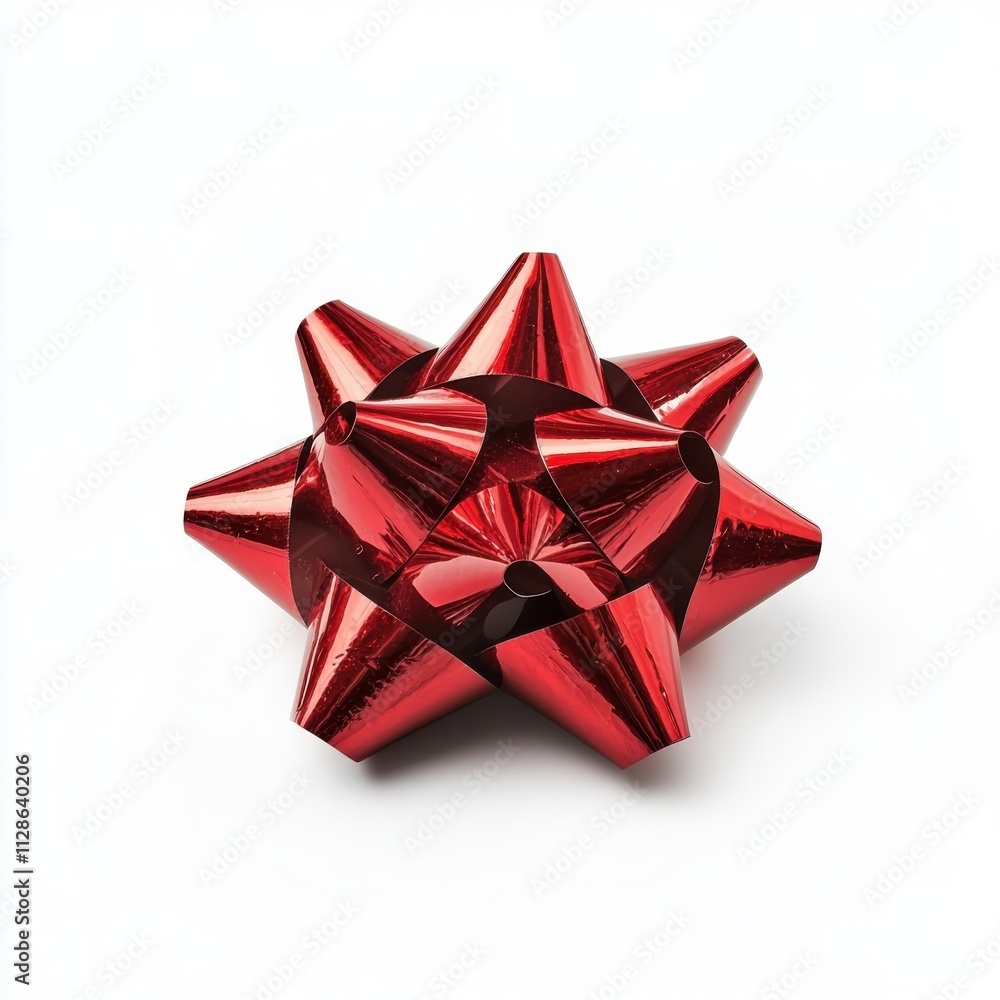 Red bow isolated on white background --style raw Red bow isolated on white background --style raw