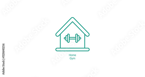 Home Gym Icon - Vector Illustration for Personal Fitness Equipment and Workout Space