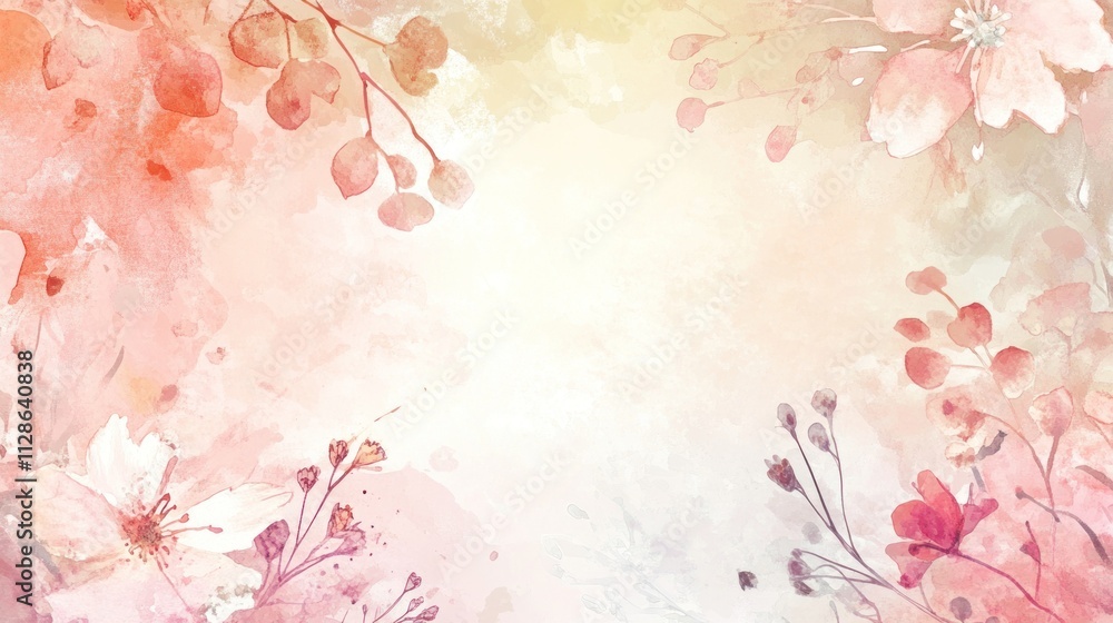 A frame with a border featuring a delicate watercolor painting, adding a soft, artistic touch. A frame with a border featuring a delicate watercolor painting, adding a soft, artistic touch.