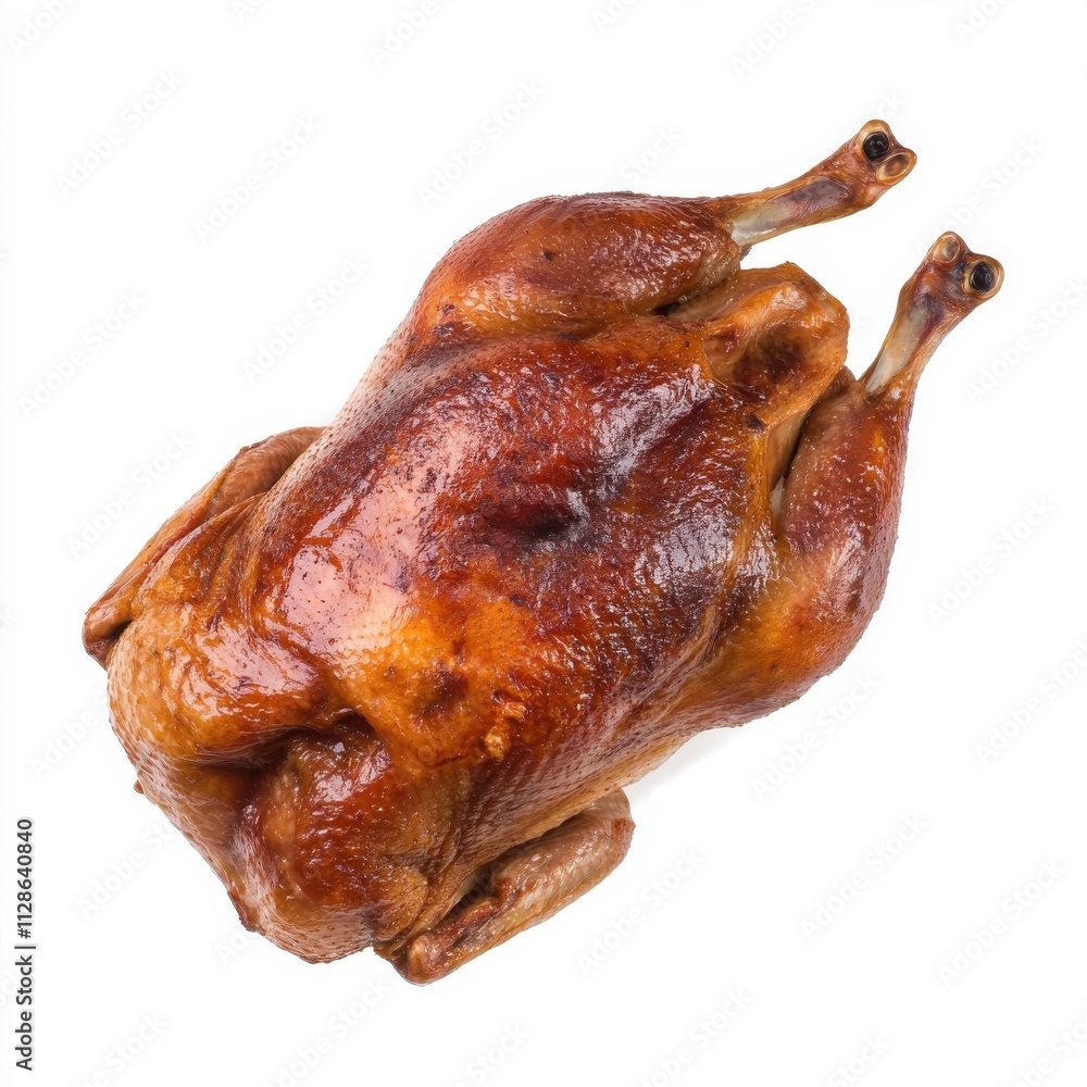Roast Duck isolated on white background, top view Roast Duck isolated on white background, top view