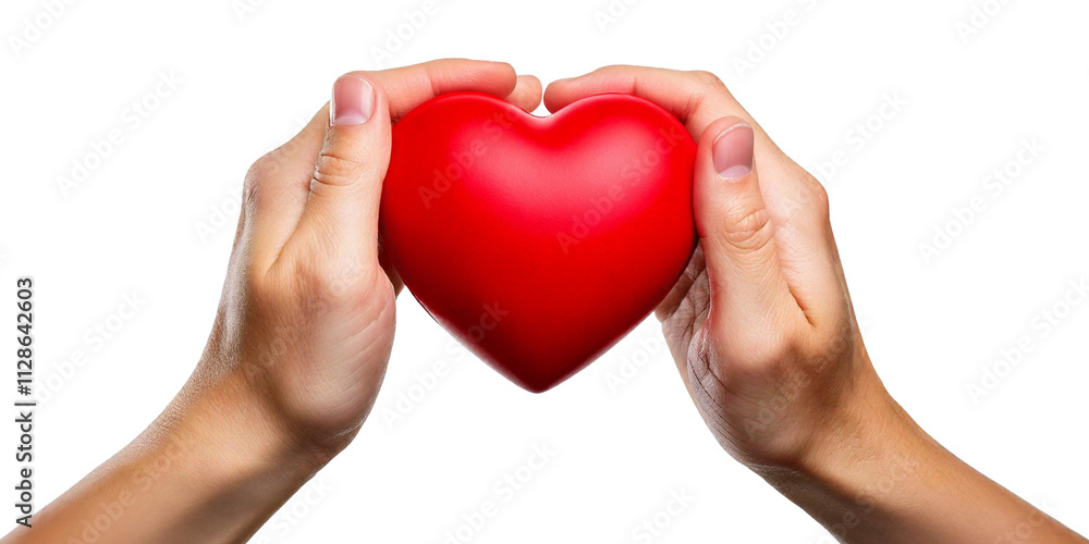 hands holding a red heart with their fingers hands holding a red heart with their fingers