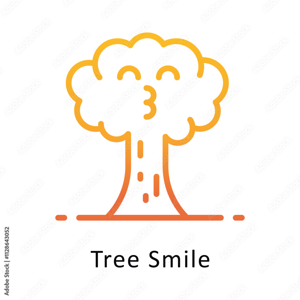 Tree Smile Vector Gradient Outline Icon. Eps 10 File Tree Smile Vector Gradient Outline Icon. Eps 10 File