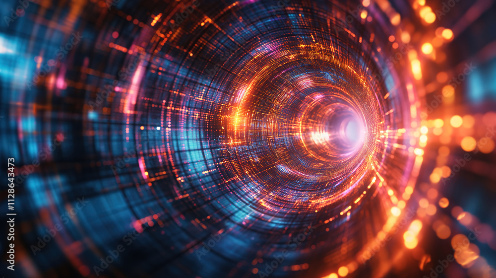 Obraz premium Innovative digital background blending technology and science themes