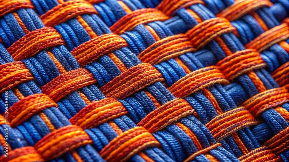 Interwoven Threads A Tapestry of Blue and Orange, Creating a Complex Geometric Pattern of Interlacing Lines Interwoven Threads A Tapestry of Blue and Orange, Creating a Complex Geometric Pattern of Interlacing Lines