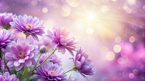 Beautiful Purple Flowers on Pastel Background, Perfect for Spring Themes and Floral Designs with Ample Copy Space for Text or Branding Needs