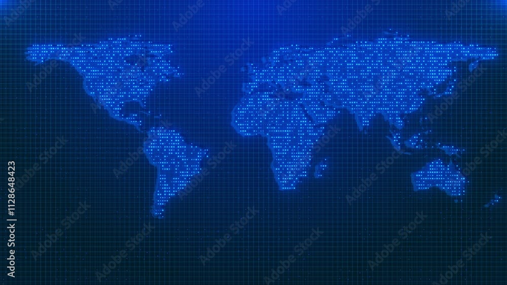 Cyber Futuristic Worldwide Business Global 3D World trade map of 5G smart deep tech space AI big data fintech web3 blockchain crypto money internet of things IOT. Speed online news Earth Security 4K Cyber Futuristic Worldwide Business Global 3D World trade map of 5G smart deep tech space AI big data fintech web3 blockchain crypto money internet of things IOT. Speed online news Earth Security 4K