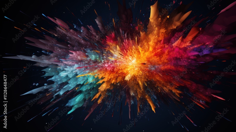 Cosmic Burst of Colors, Abstract Art Capturing the Essence of Dynamic Energy Cosmic Burst of Colors, Abstract Art Capturing the Essence of Dynamic Energy