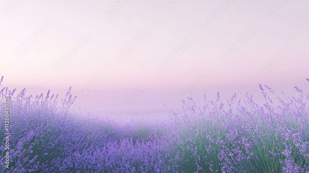 Lavender Field at Sunrise Soft Purple Hues Lavender Field at Sunrise Soft Purple Hues