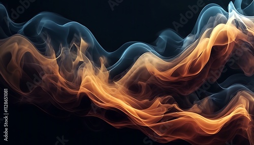 An abstract design of colorful smoke patterns